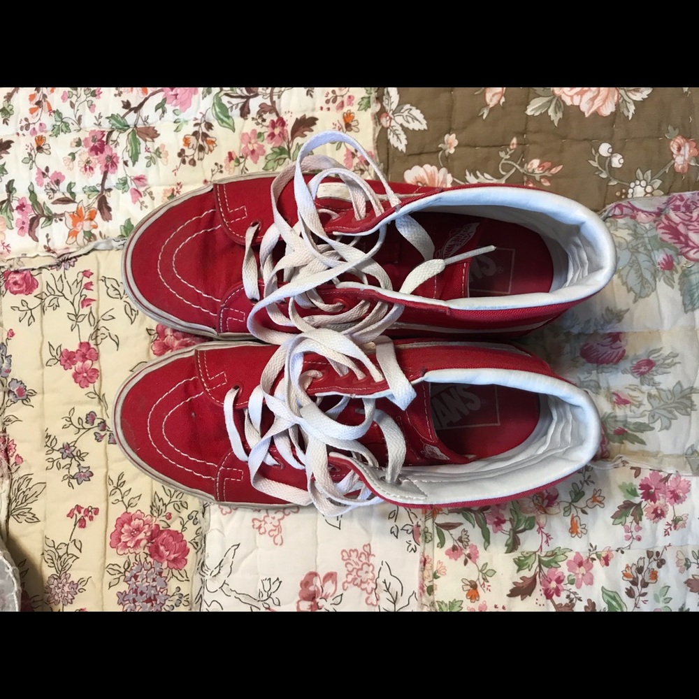 Red Sk8 Hi Vans